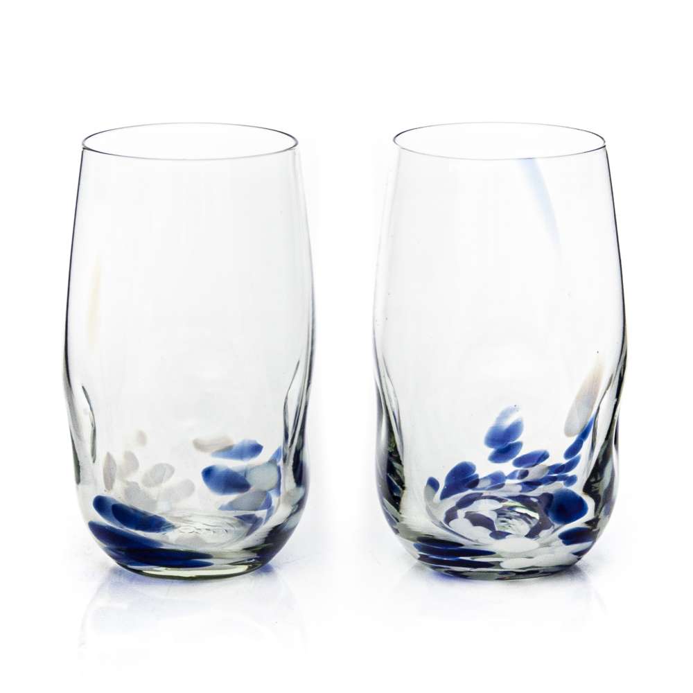 Tulip wonky tumbler with Blue & White Flecks