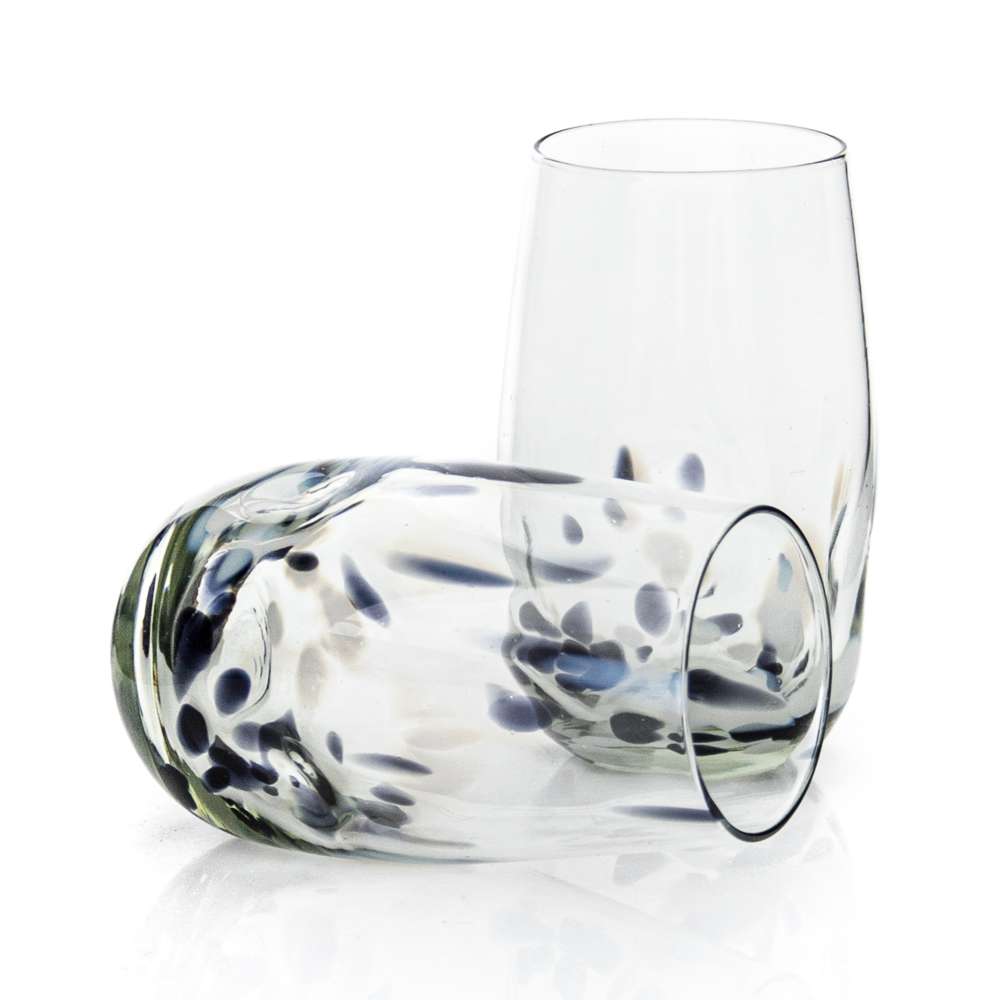 Tulip wonky tumbler with Black & White Flecks