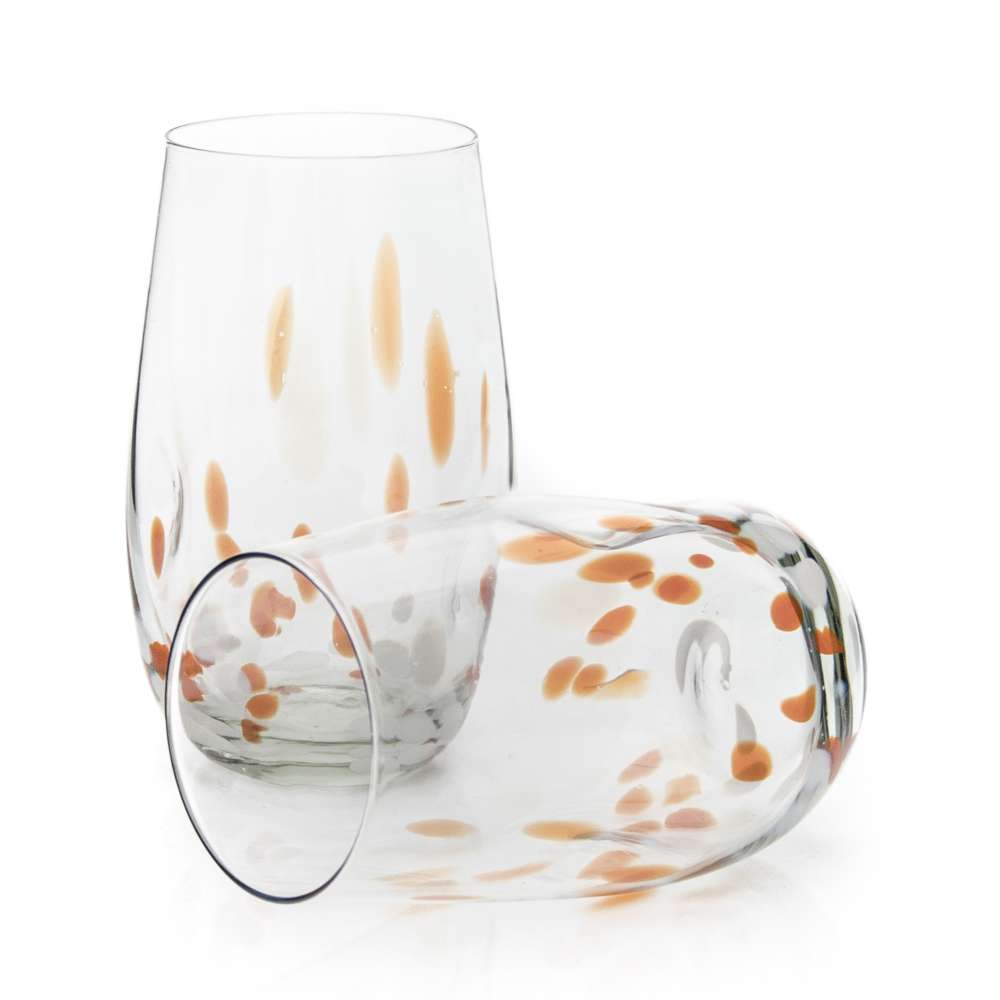 Tulip wonky tumbler with Orange & White Flecks